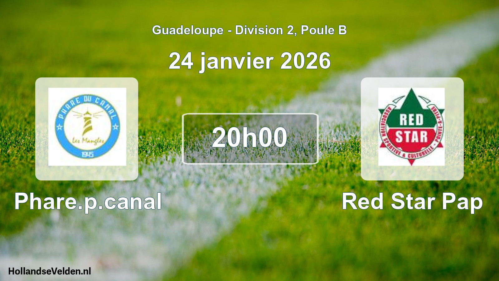 Match programmé: Phare.p.canal - Red Star Pap (24 janvier 2026)