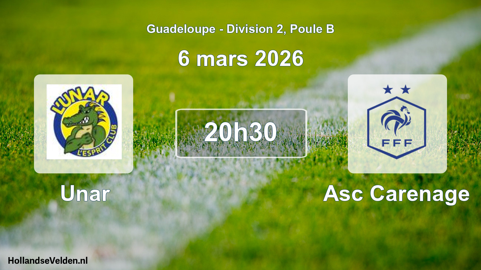 Match programmé: Unar - Asc Carenage (6 mars 2026)