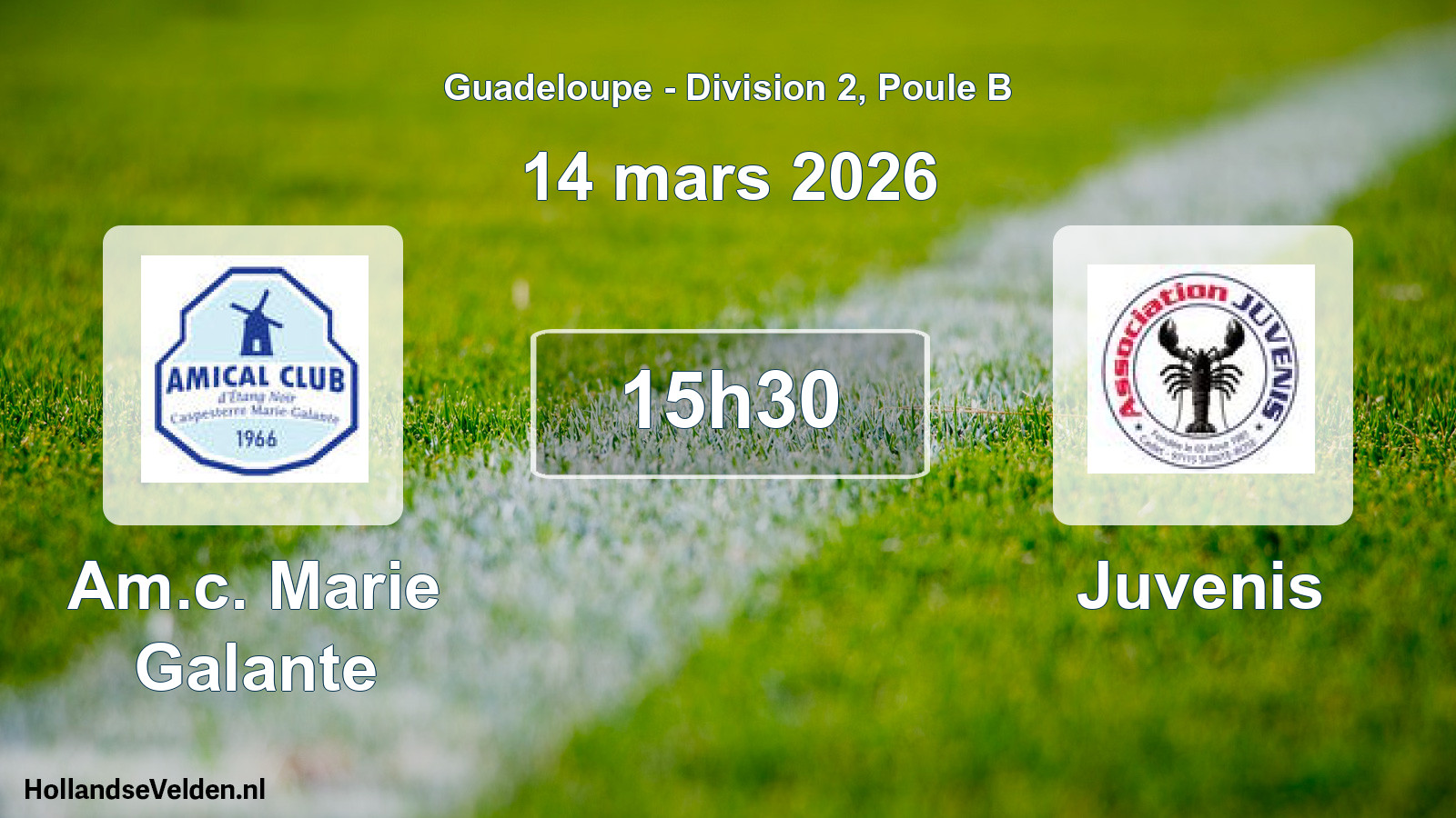 Match programmé: Am.c. Marie Galante - Juvenis (14 mars 2026)