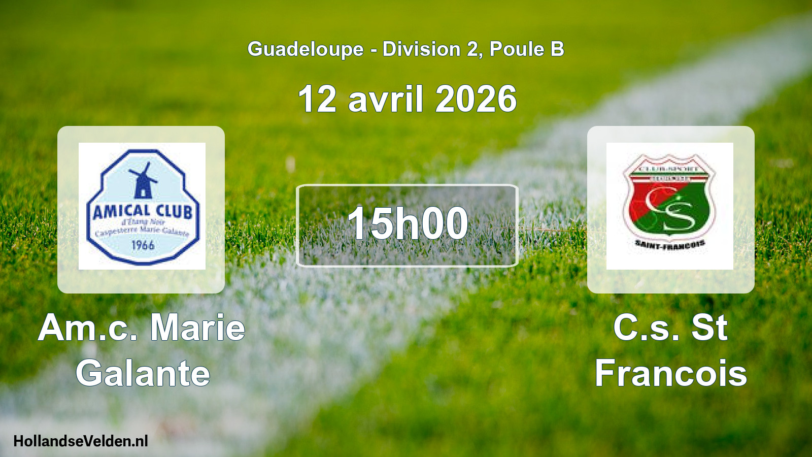 Match programmé: Am.c. Marie Galante - C.s. St Francois (12 avril 2026)
