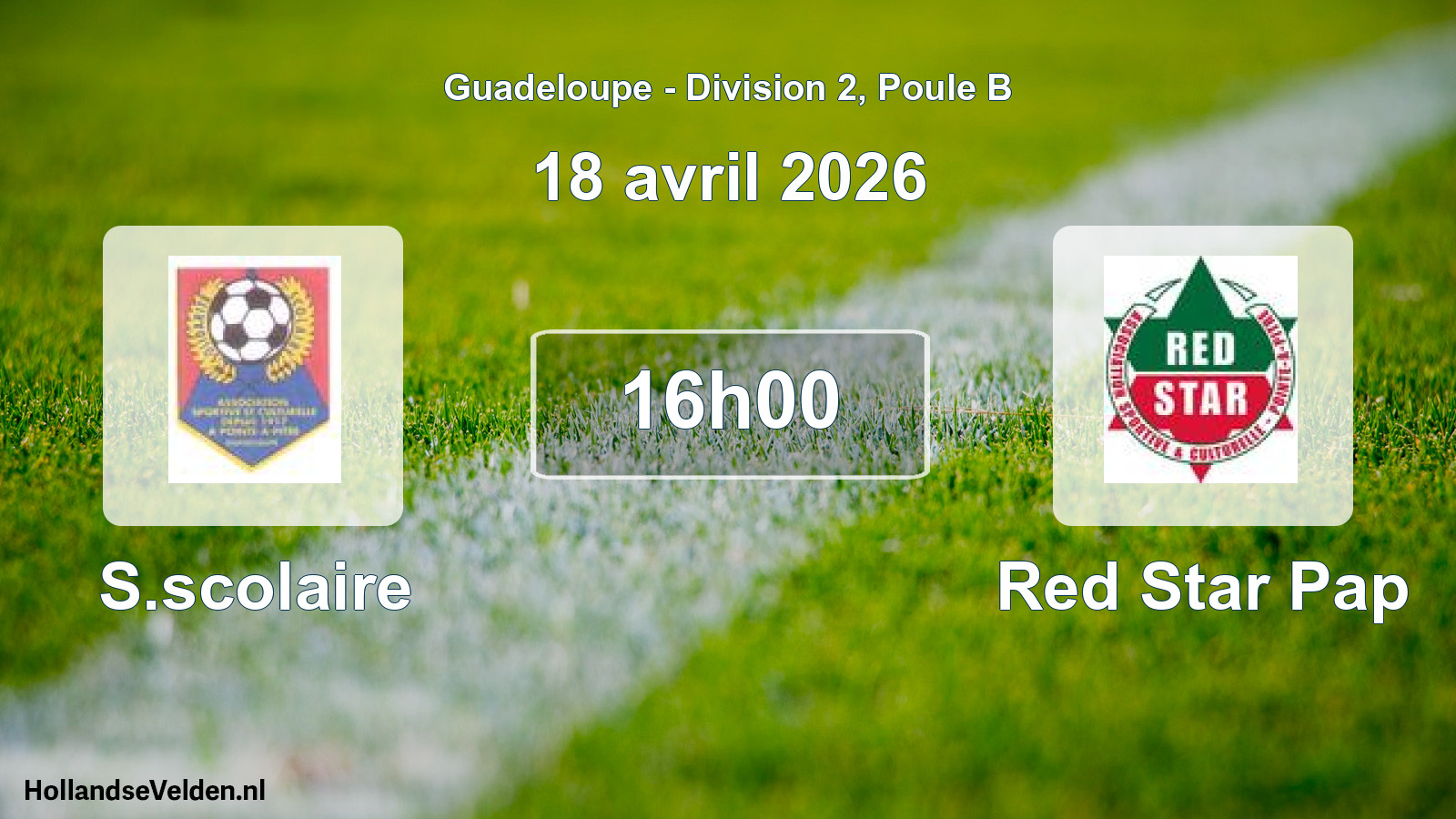 Match programmé: S.scolaire - Red Star Pap (18 avril 2026)