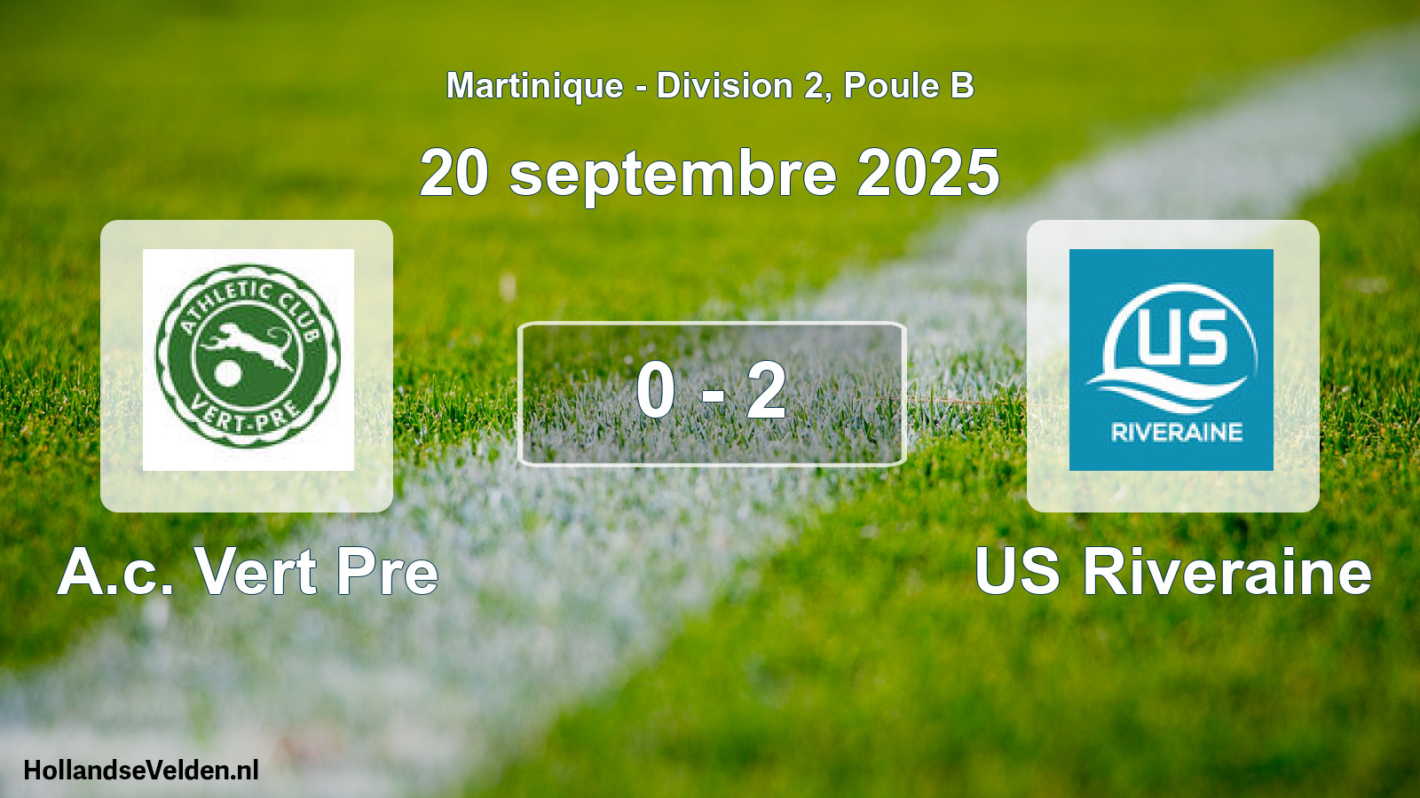 Match joué: A.c. Vert Pre - US Riveraine 0 - 2 (20 septembre 2025)
