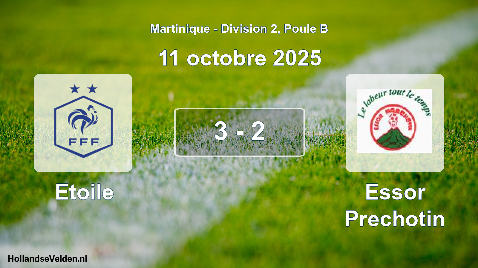 Total number of matches played: Etoile - Essor Prechotin 3 - 2 (11 October 2025)