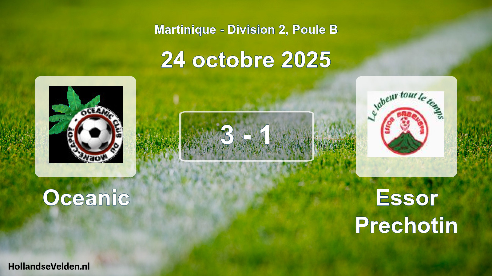 Total number of matches played: Oceanic - Essor Prechotin 3 - 1 (24 October 2025)