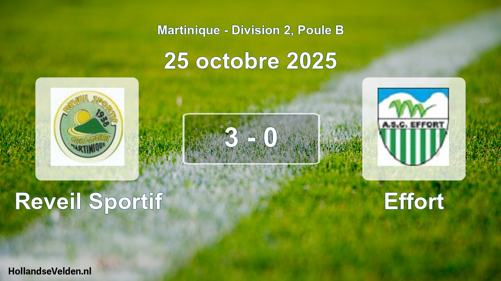 Match joué: Reveil Sportif - Effort 3 - 0 (25 octobre 2025)