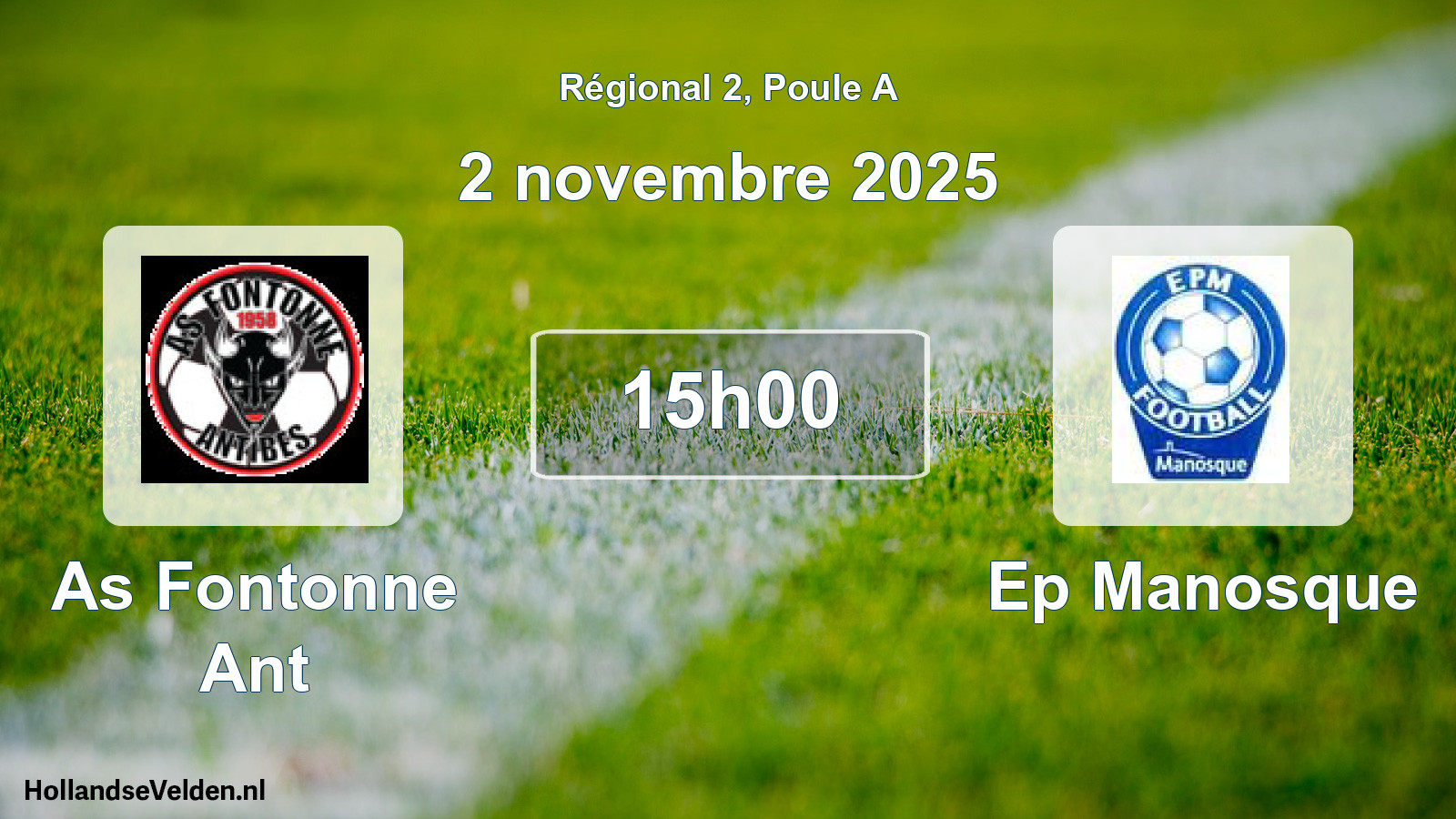 Scheduled Match: As Fontonne Ant - Ep Manosque (2 November 2025)