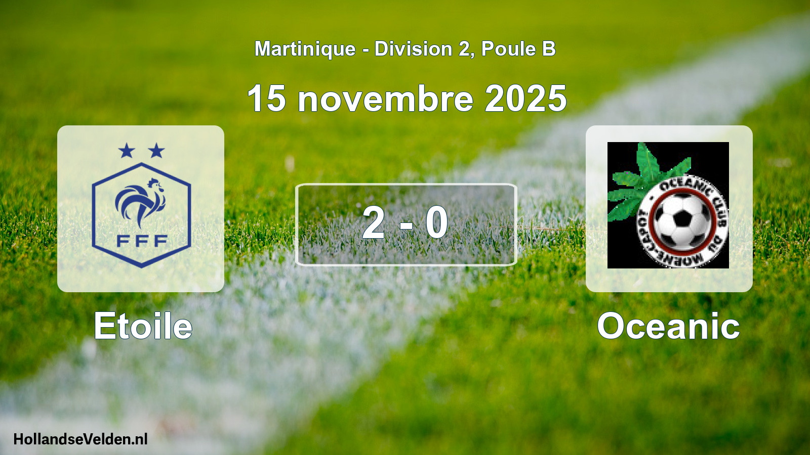 Match joué: Etoile - Oceanic 2 - 0 (15 novembre 2025)