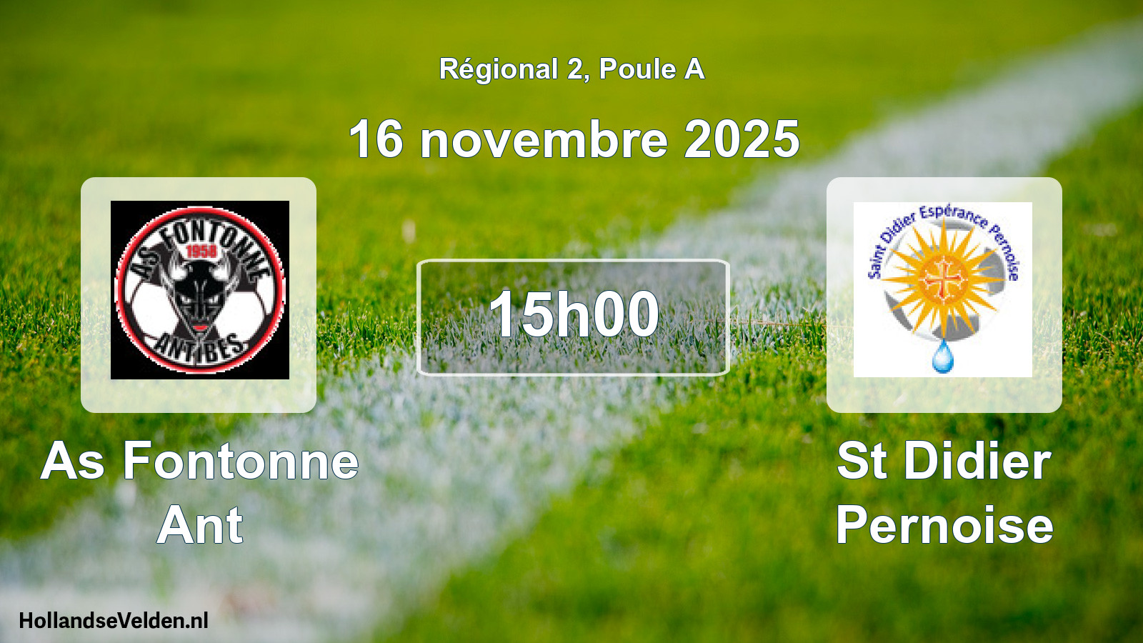 Scheduled Match: As Fontonne Ant - St Didier Pernoise (16 November 2025)