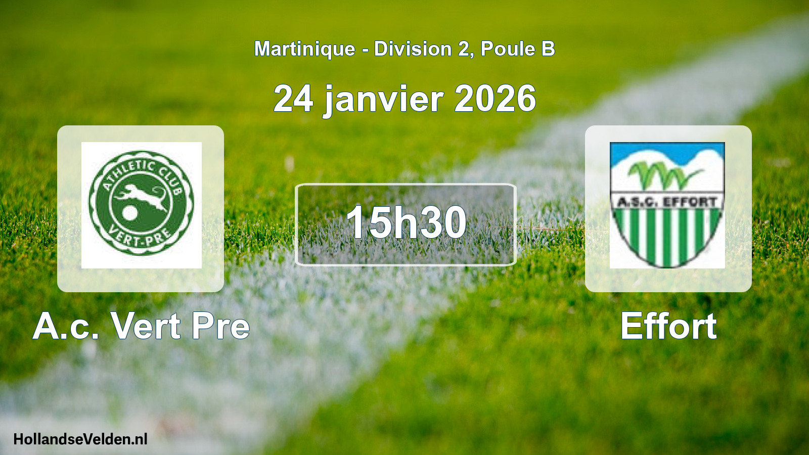 Match programmé: A.c. Vert Pre - Effort (24 janvier 2026)