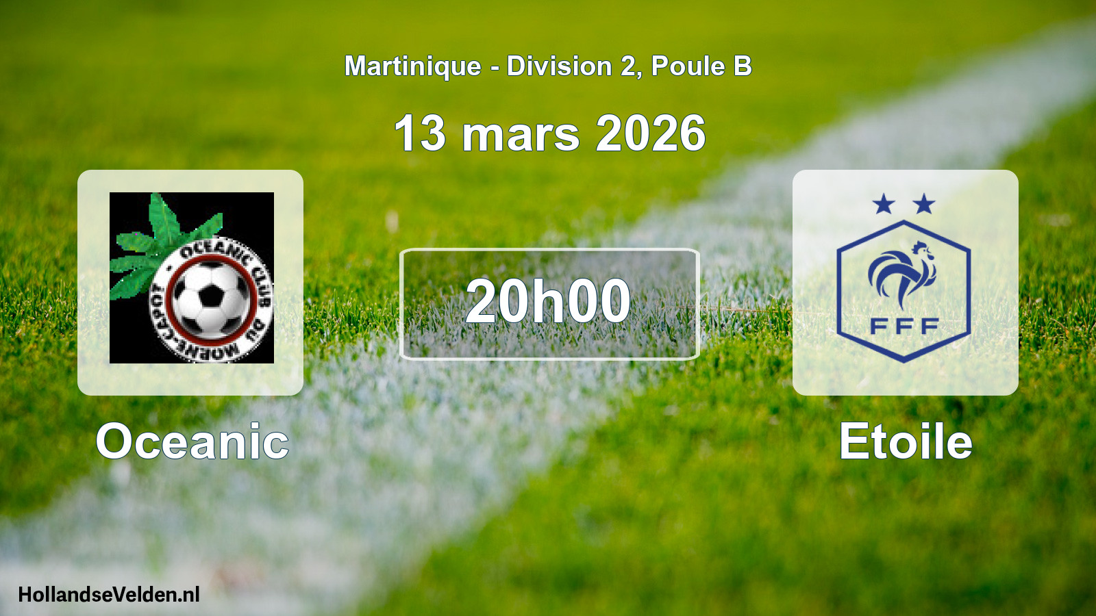 Match programmé: Oceanic - Etoile (13 mars 2026)