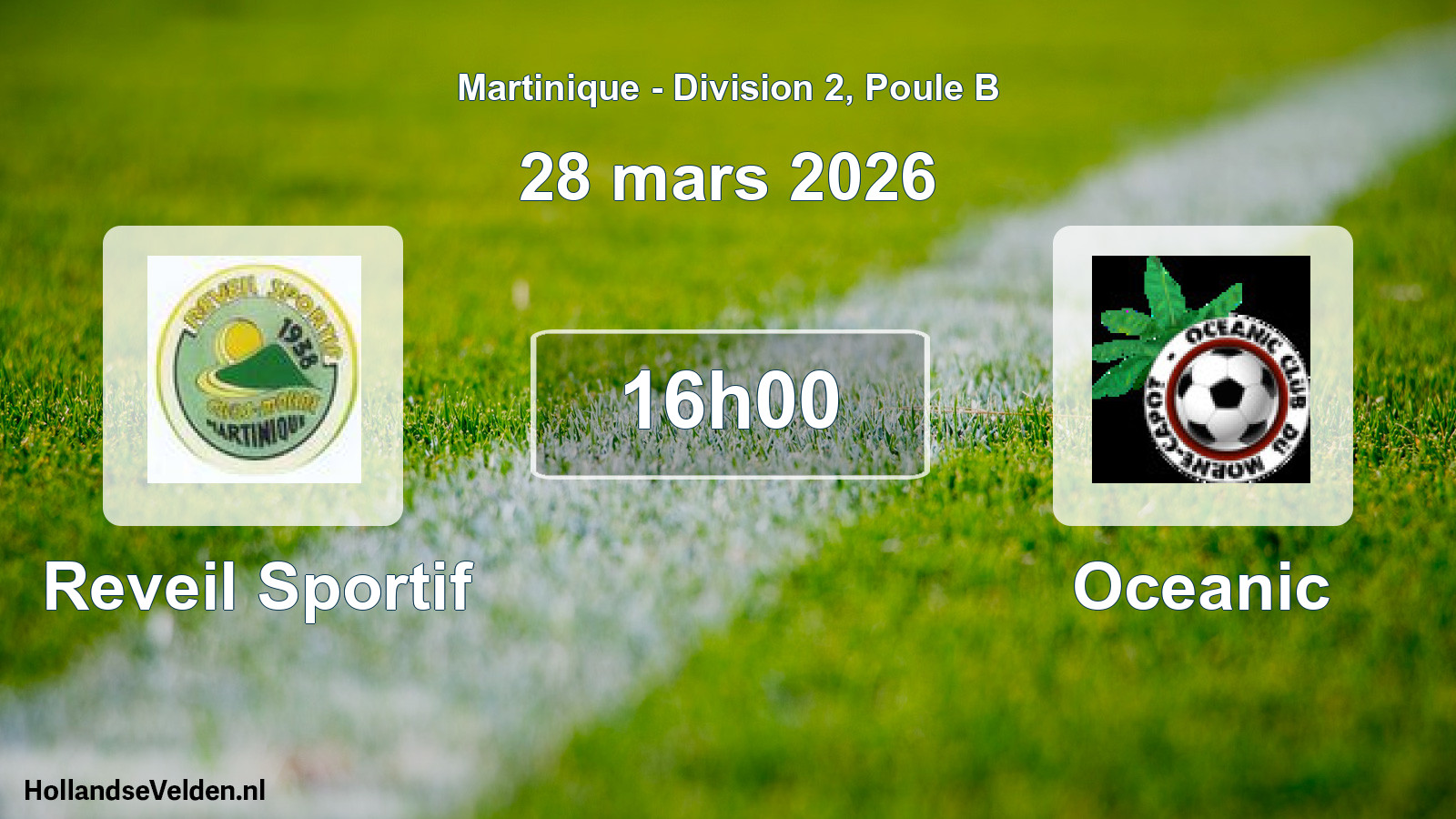 Geplande wedstrijd: Reveil Sportif - Oceanic (28 maart 2026)