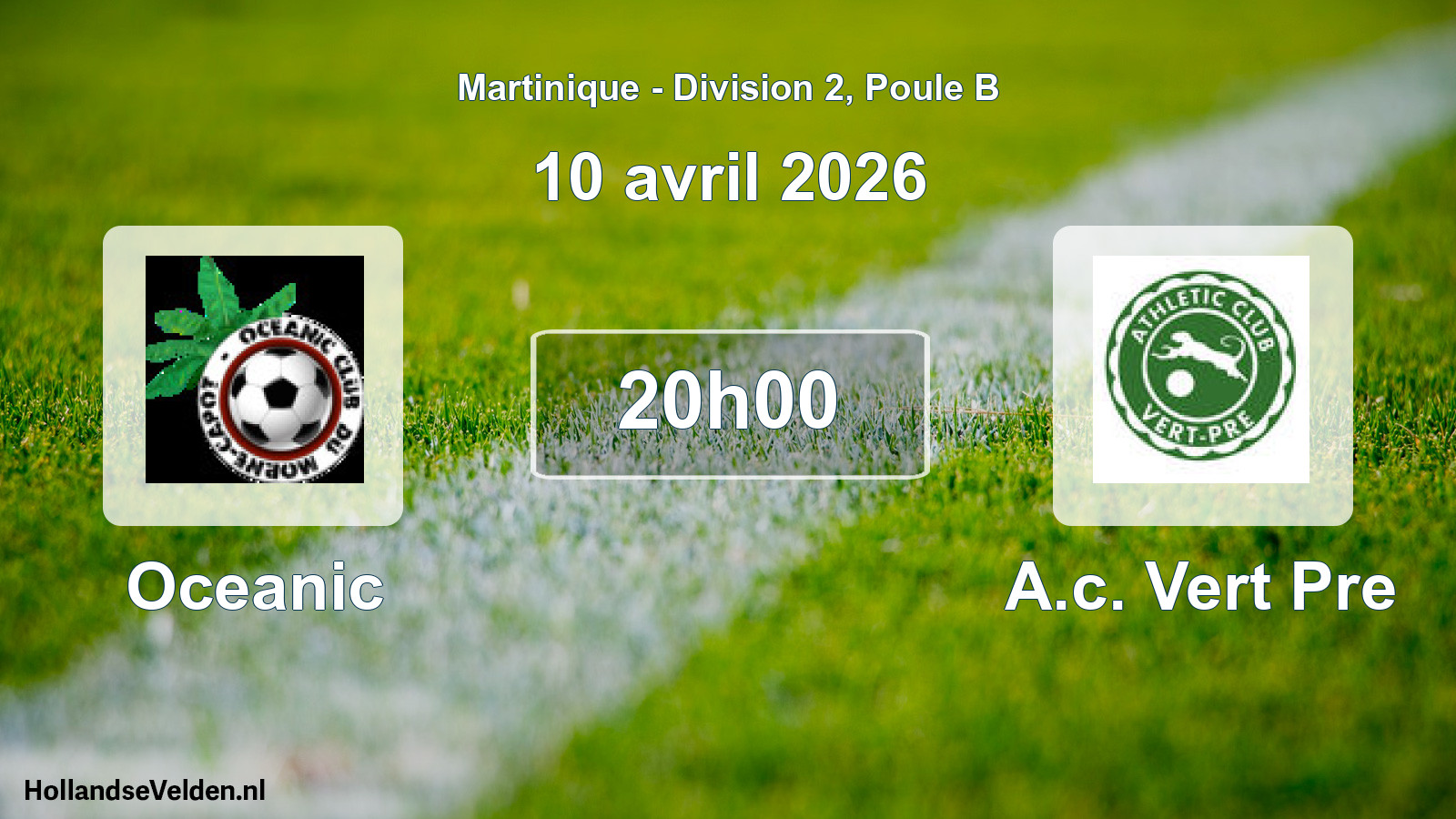 Match programmé: Oceanic - A.c. Vert Pre (10 avril 2026)