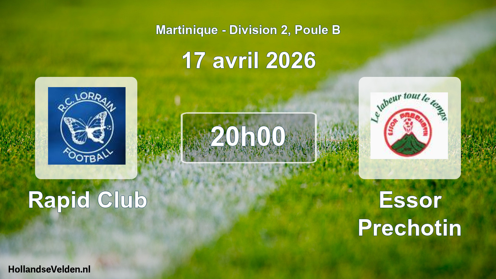 Geplande wedstrijd: Rapid Club - Essor Prechotin (17 april 2026)