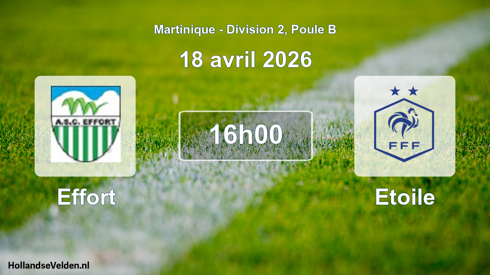Geplande wedstrijd: Effort - Etoile (18 april 2026)