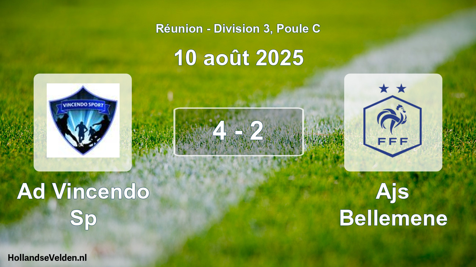 Match joué: Ad Vincendo Sp - Ajs Bellemene 4 - 2 (10 août 2025)
