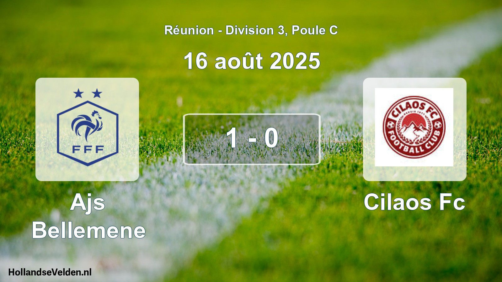 Total number of matches played: Ajs Bellemene - Cilaos Fc 1 - 0 (16 August 2025)