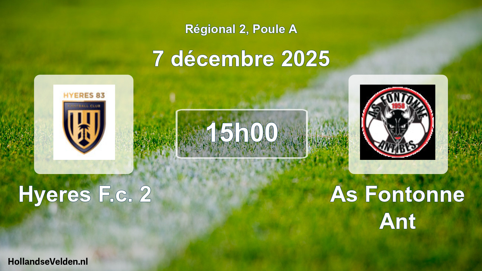 Geplande wedstrijd: Hyeres F.c. 2 - As Fontonne Ant (7 december 2025)