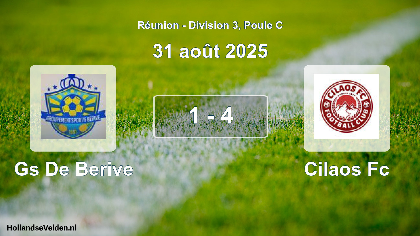 Match joué: Gs De Berive - Cilaos Fc 1 - 4 (31 août 2025)