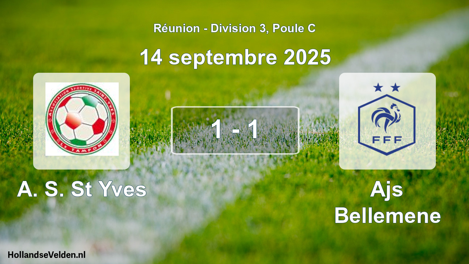 Match joué: A. S. St Yves - Ajs Bellemene 1 - 1 (14 septembre 2025)