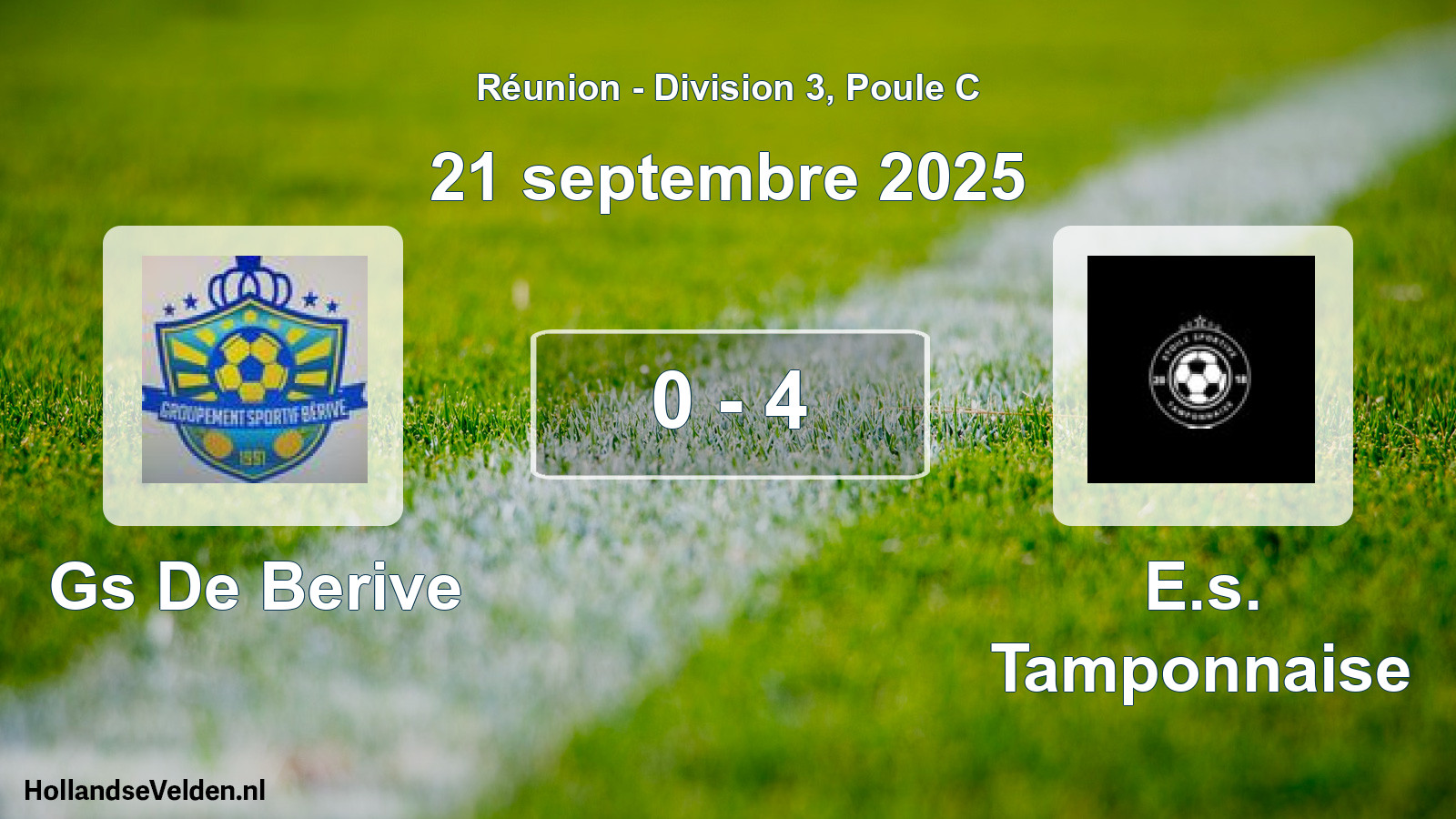 Gespeelde wedstrijd: Gs De Berive - E.s. Tamponnaise 0 - 4 (21 september 2025)