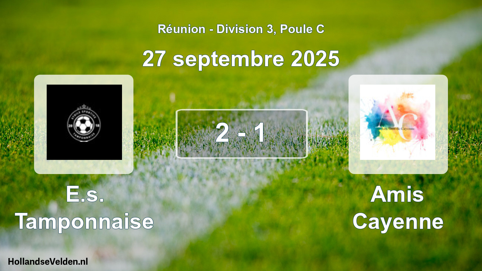 Match joué: E.s. Tamponnaise - Amis Cayenne 2 - 1 (27 septembre 2025)