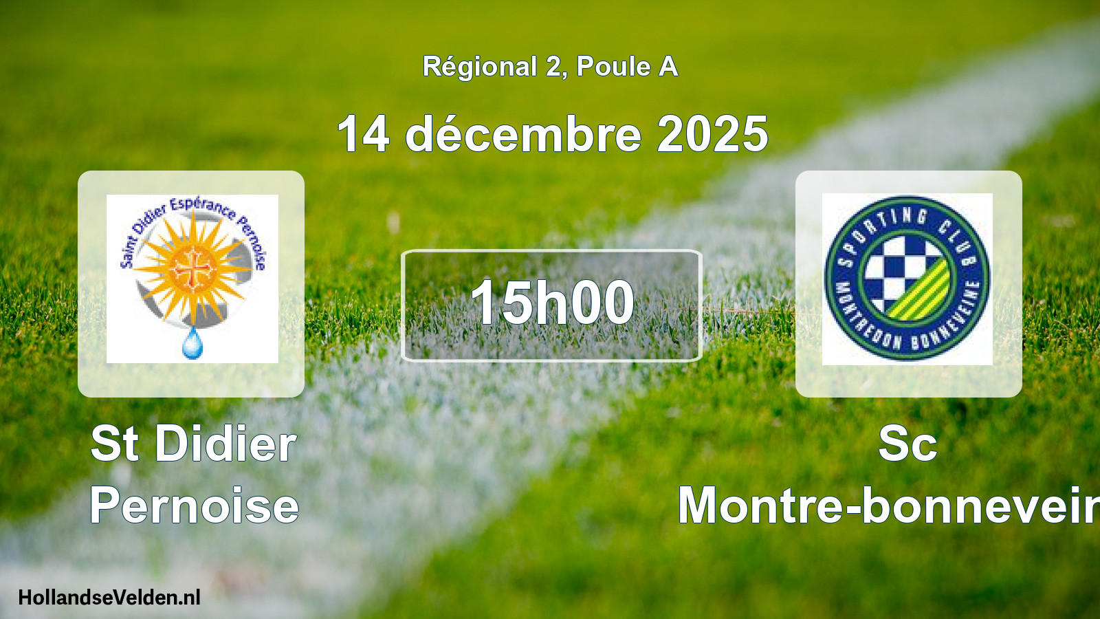 Scheduled Match: St Didier Pernoise - Sc Montre-bonneveine (14 December 2025)