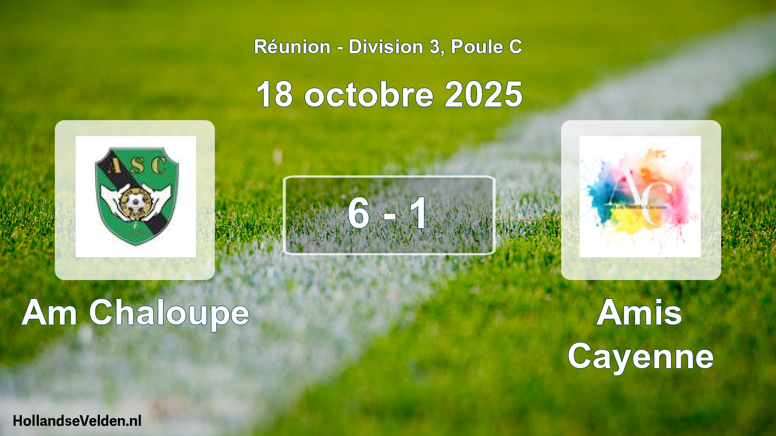 Gespeelde wedstrijd: Am Chaloupe - Amis Cayenne 6 - 1 (18 oktober 2025)