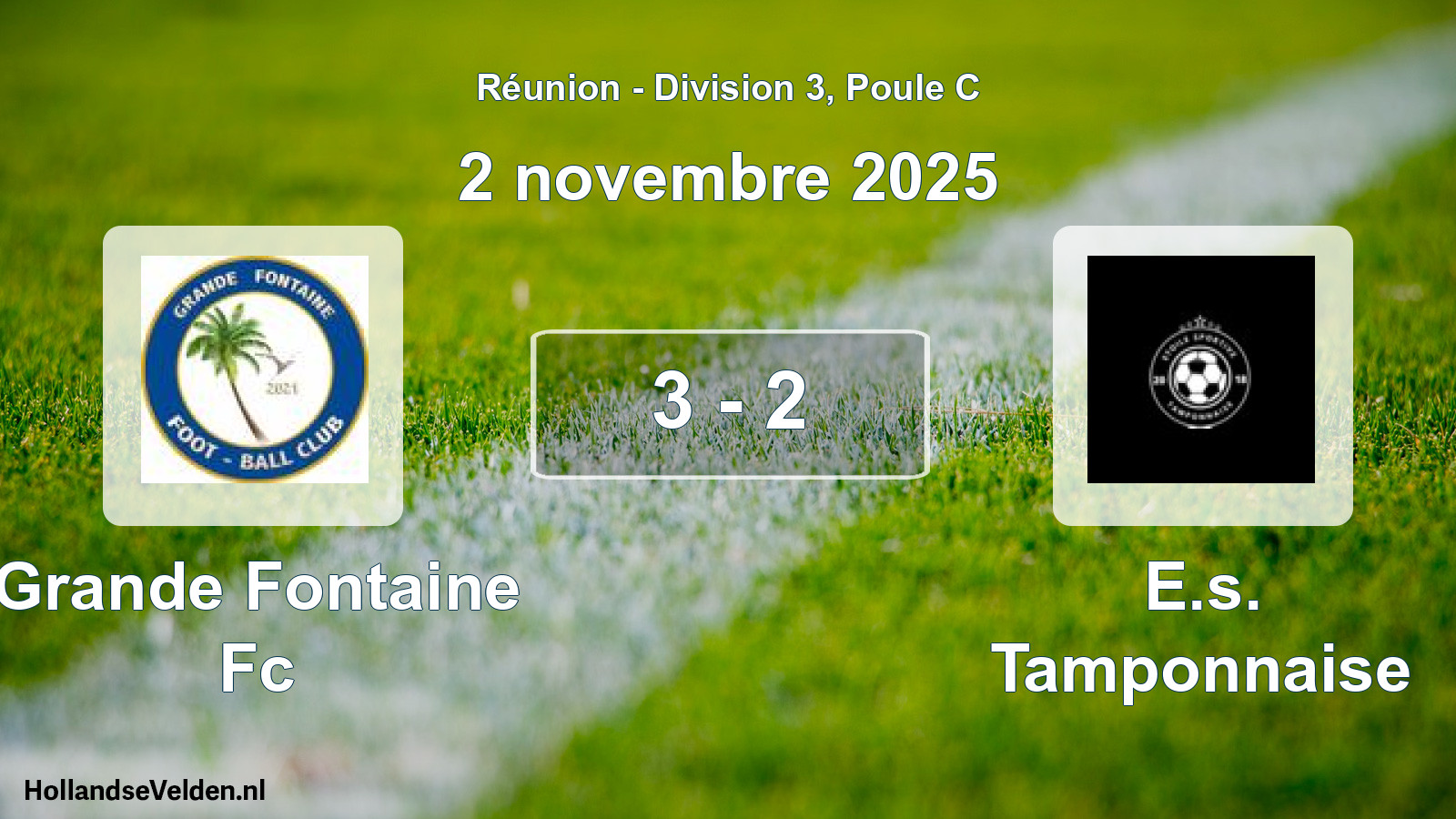 Total number of matches played: Grande Fontaine Fc - E.s. Tamponnaise 3 - 2 (2 November 2025)