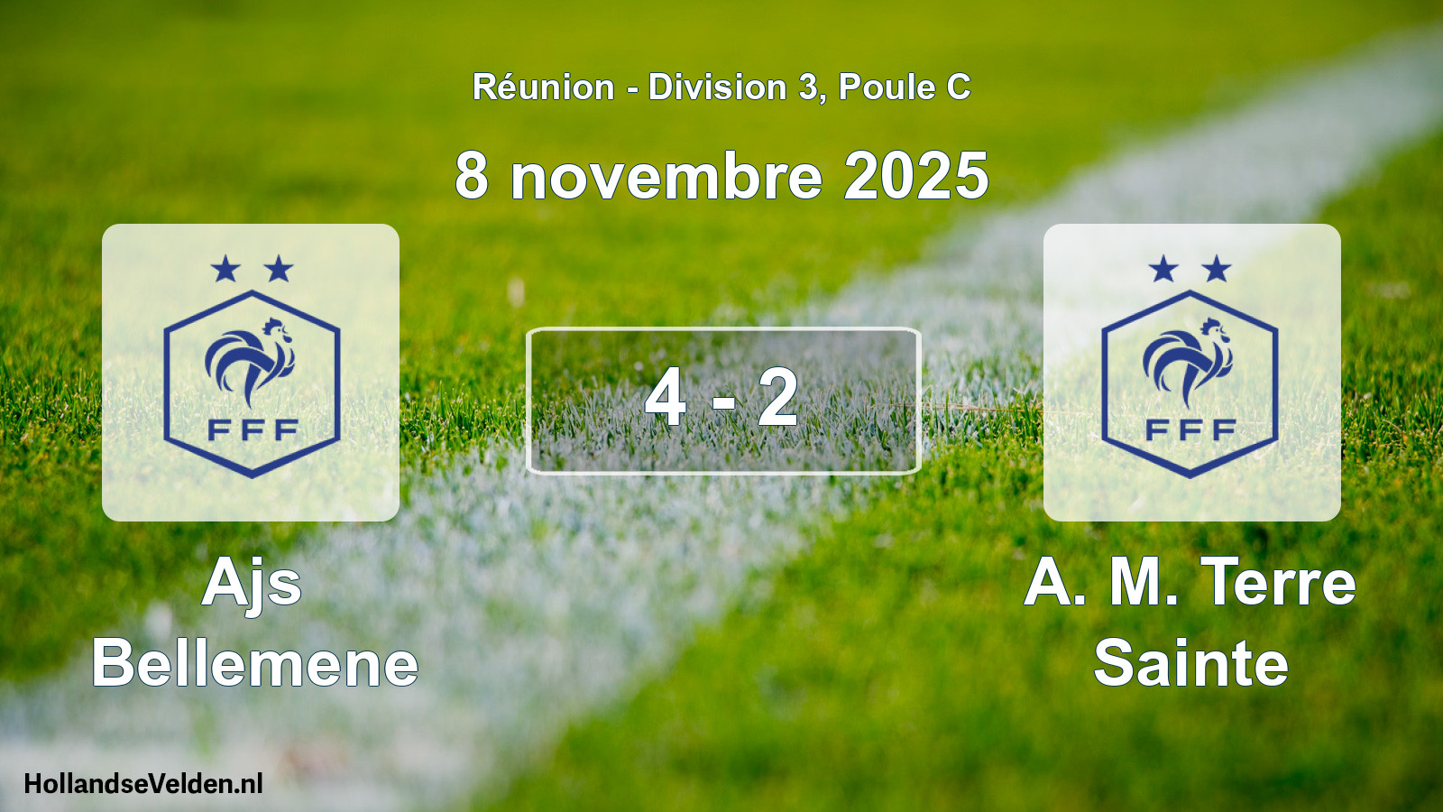 Match joué: Ajs Bellemene - A. M. Terre Sainte 4 - 2 (8 novembre 2025)