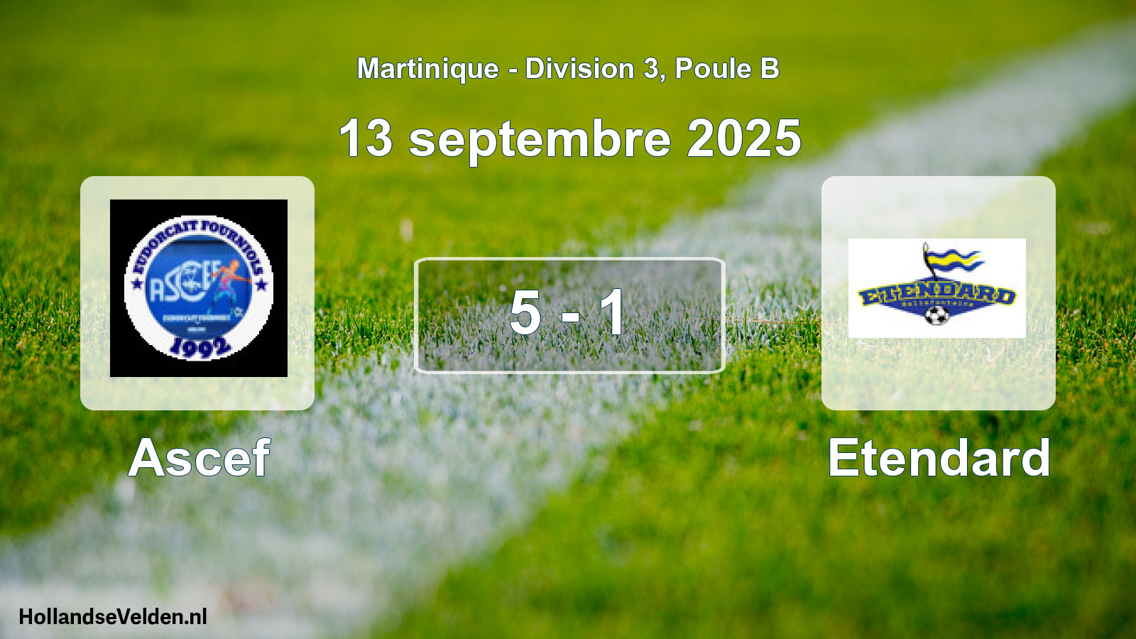 Total number of matches played: Ascef - Etendard 5 - 1 (13 September 2025)