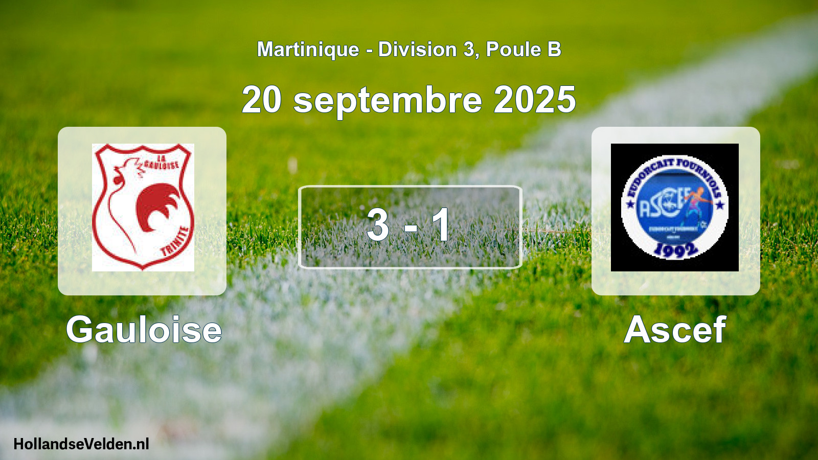 Match joué: Gauloise - Ascef 3 - 1 (20 septembre 2025)
