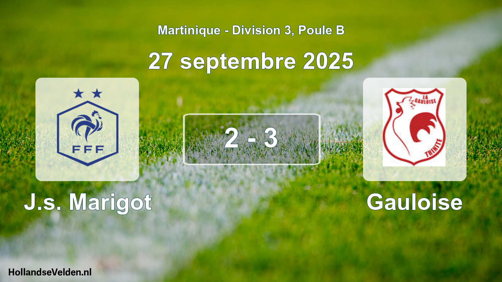 Match joué: J.s. Marigot - Gauloise 2 - 3 (27 septembre 2025)