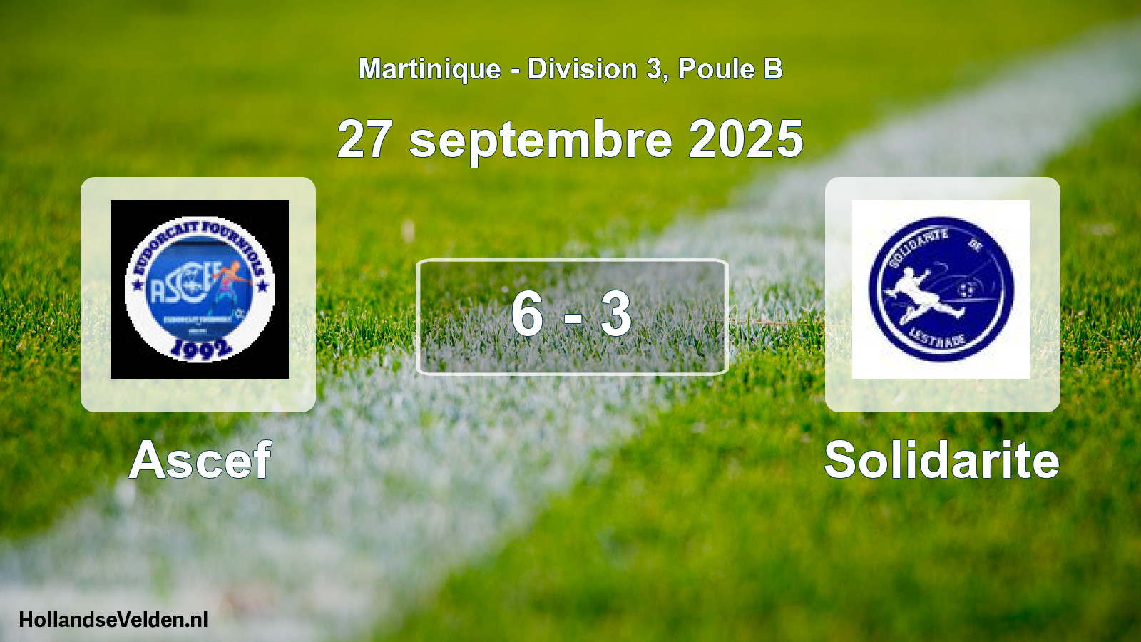 Match joué: Ascef - Solidarite 6 - 3 (27 septembre 2025)