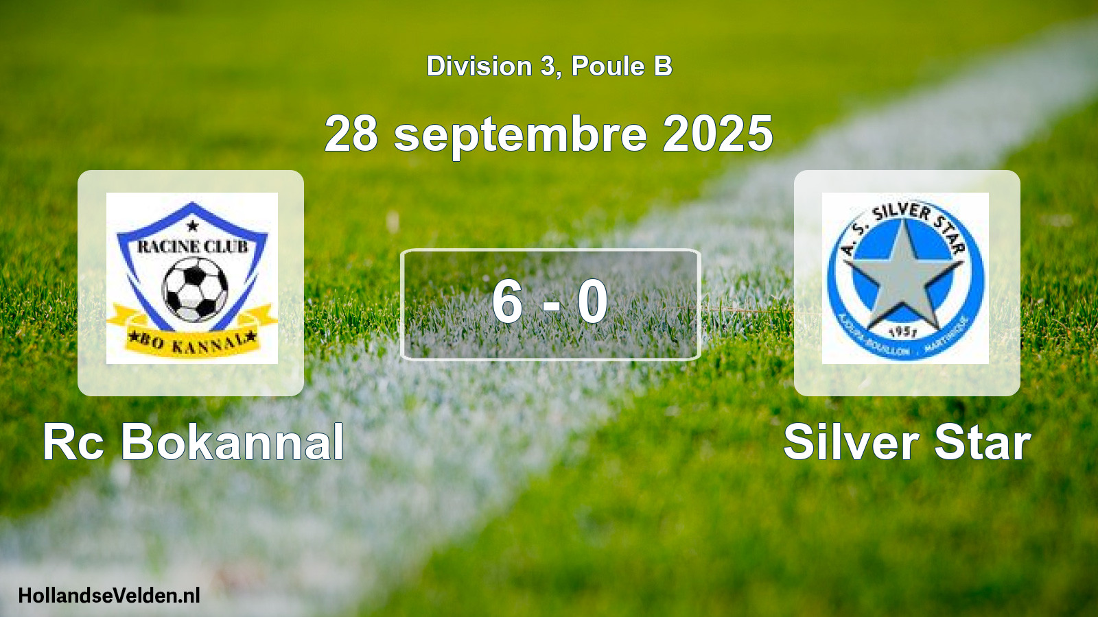 Match joué: Rc Bokannal - Silver Star 6 - 0 (28 septembre 2025)