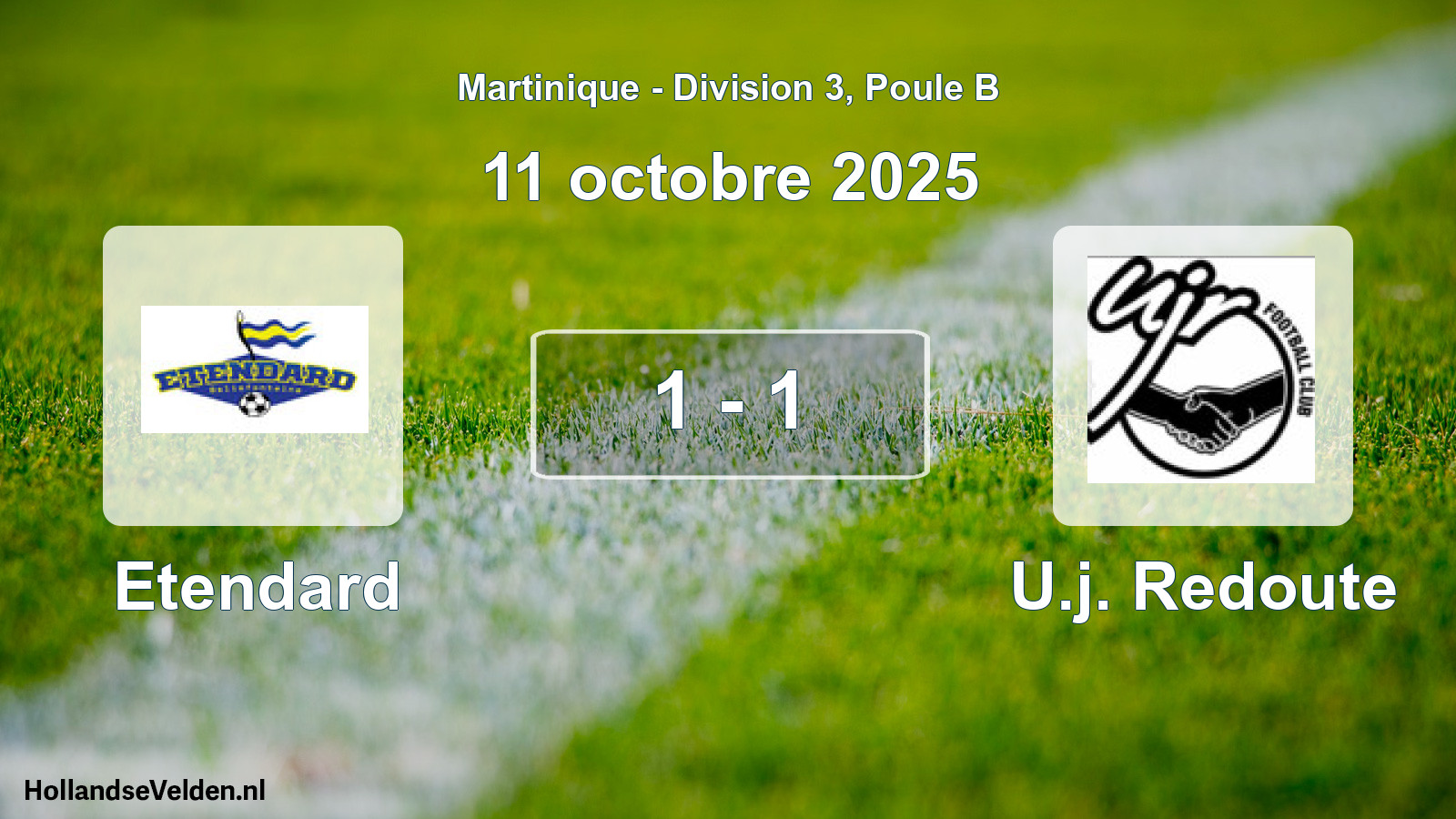 Total number of matches played: Etendard - U.j. Redoute 1 - 1 (11 October 2025)