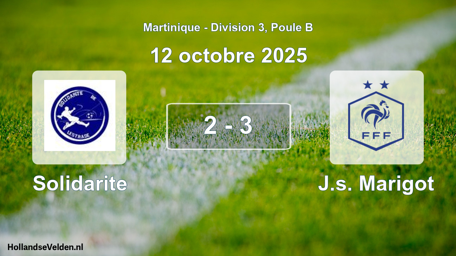 Match joué: Solidarite - J.s. Marigot 2 - 3 (12 octobre 2025)