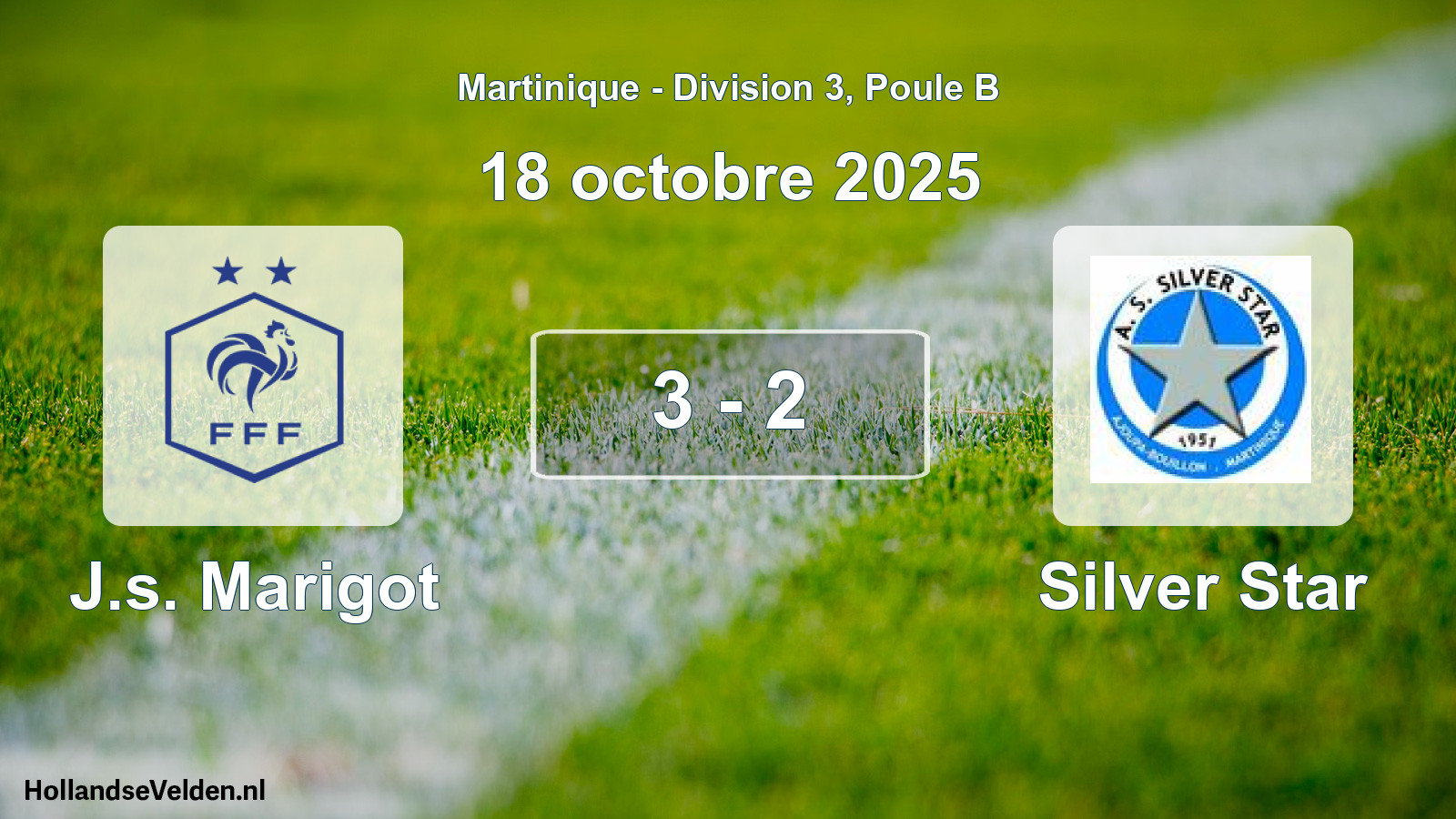 Match joué: J.s. Marigot - Silver Star 3 - 2 (18 octobre 2025)