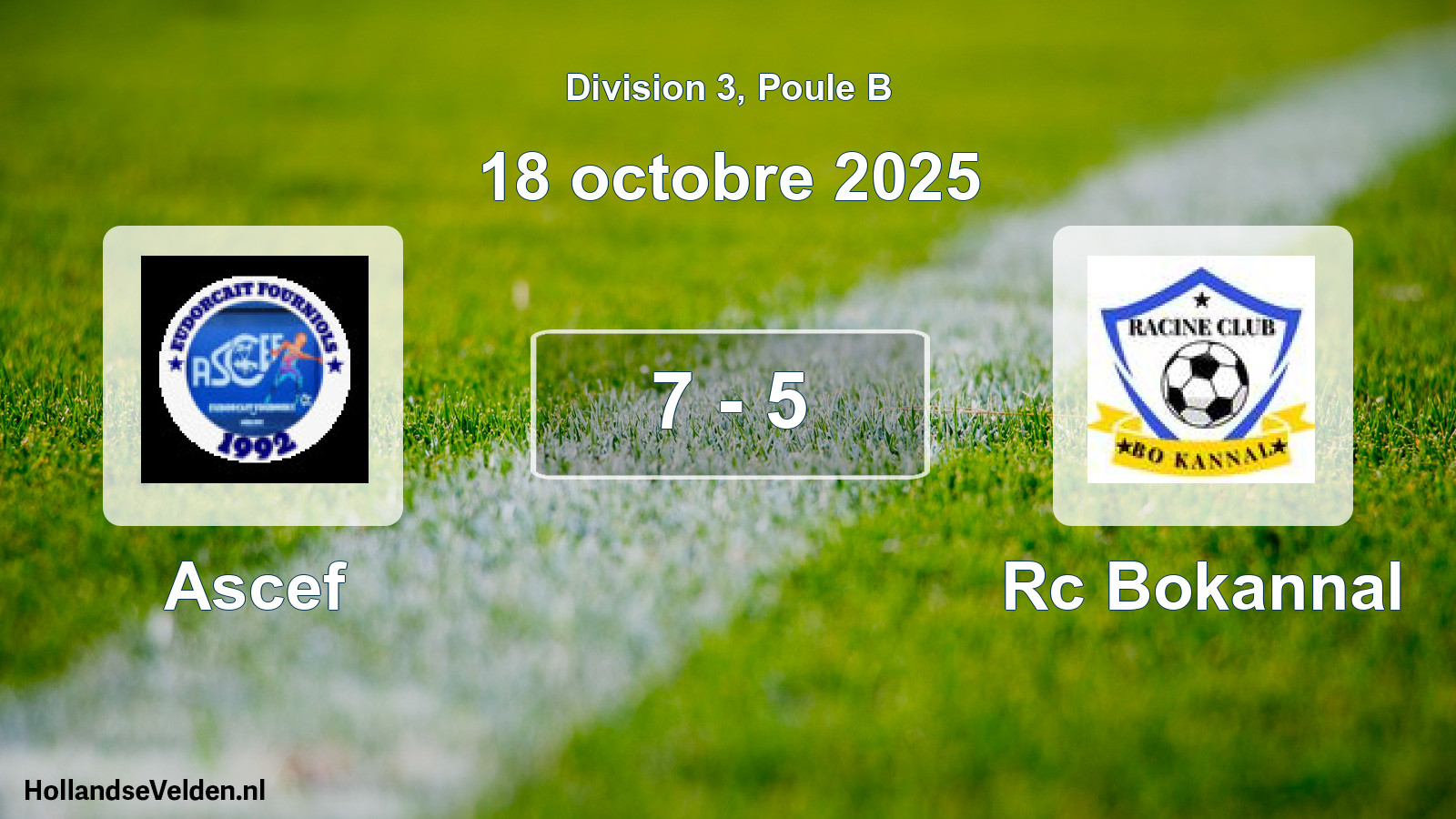 Match joué: Ascef - Rc Bokannal 7 - 5 (18 octobre 2025)