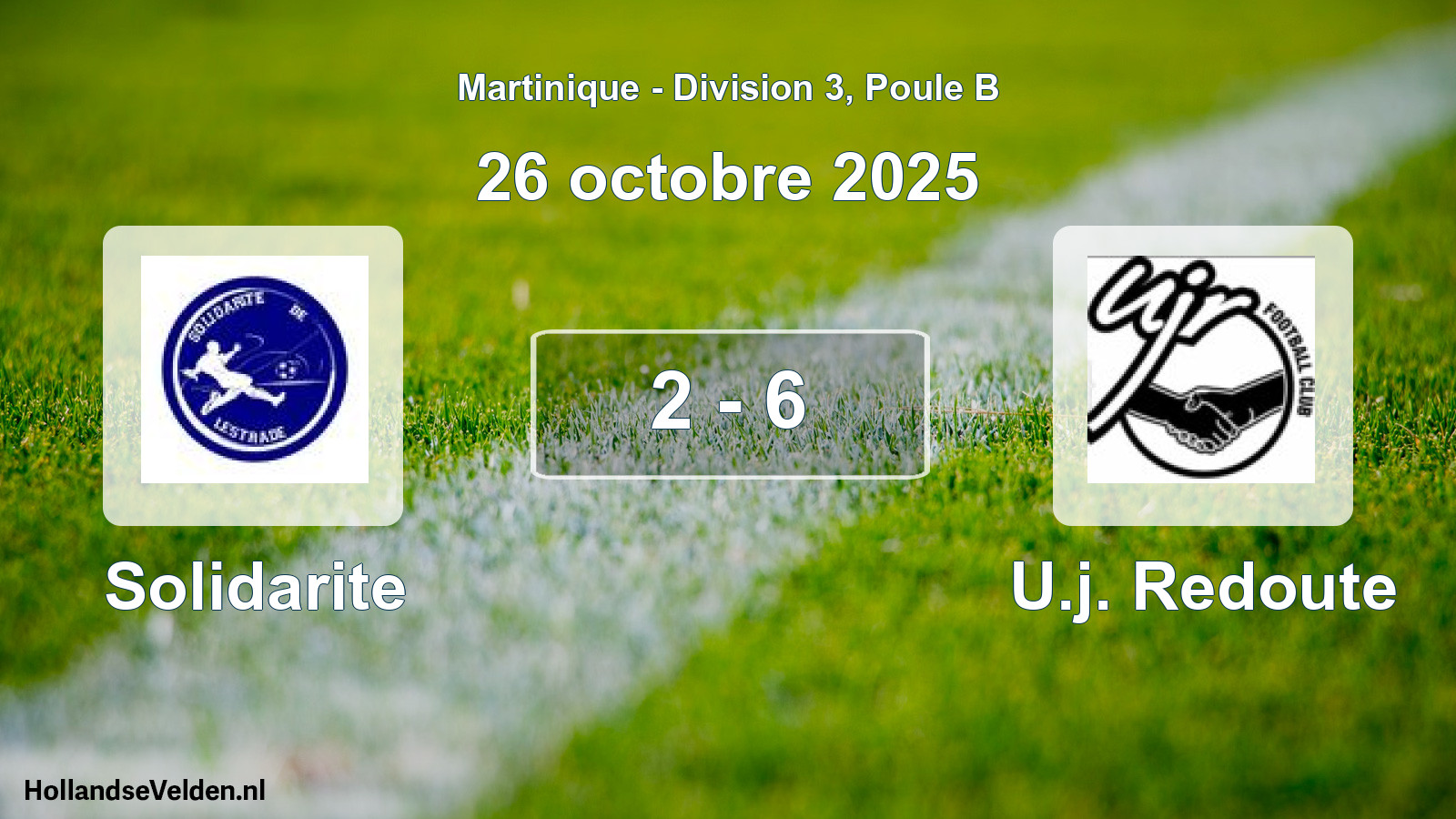 Total number of matches played: Solidarite - U.j. Redoute 2 - 6 (26 October 2025)