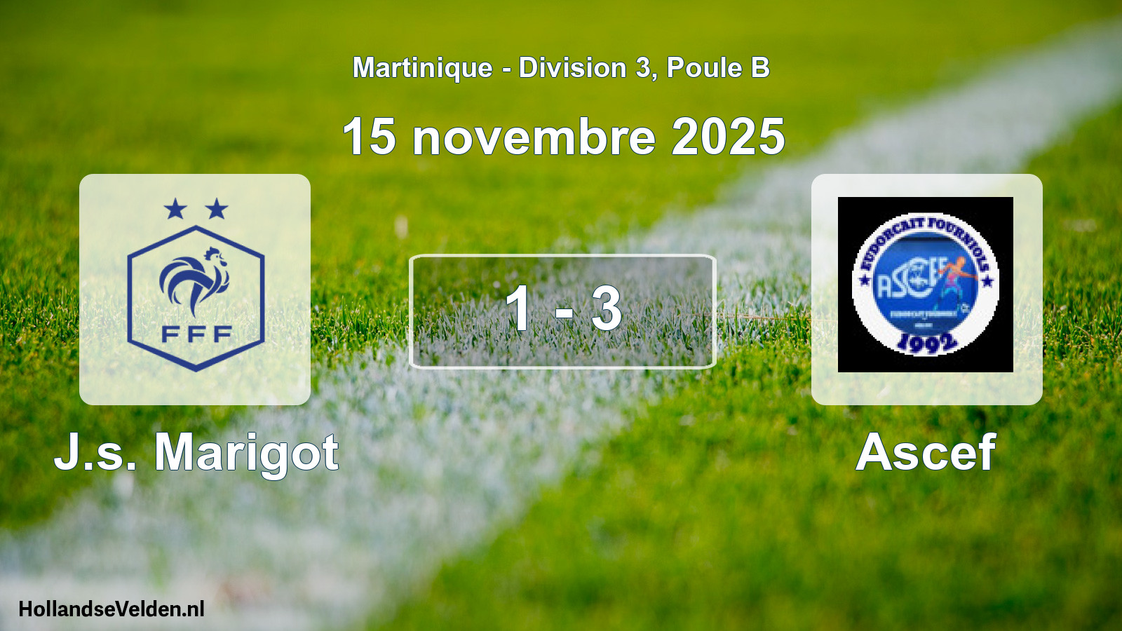 Match joué: J.s. Marigot - Ascef 1 - 3 (15 novembre 2025)