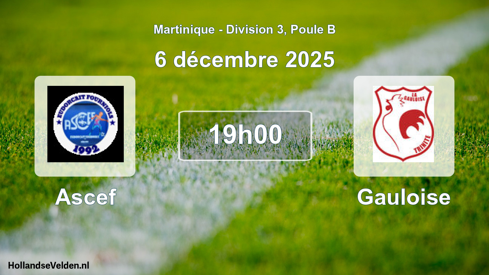 Match programmé: Ascef - Gauloise (6 décembre 2025)