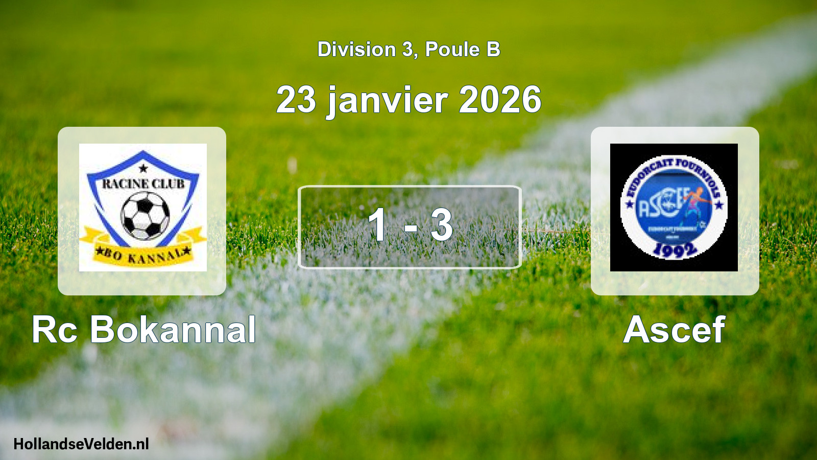 Match joué: Rc Bokannal - Ascef 1 - 3 (23 janvier 2026)