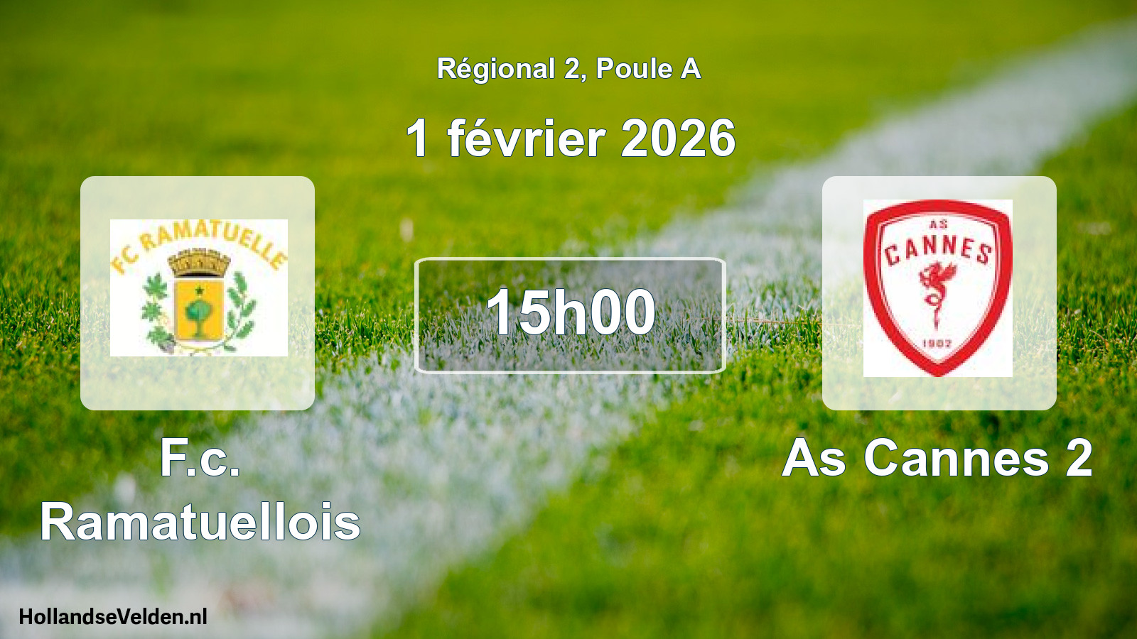 Scheduled Match: F.c. Ramatuellois - As Cannes 2 (1 February 2026)