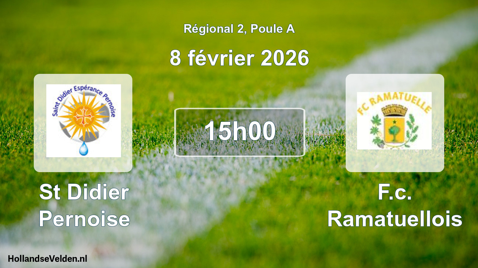 Geplande wedstrijd: St Didier Pernoise - F.c. Ramatuellois (8 februari 2026)