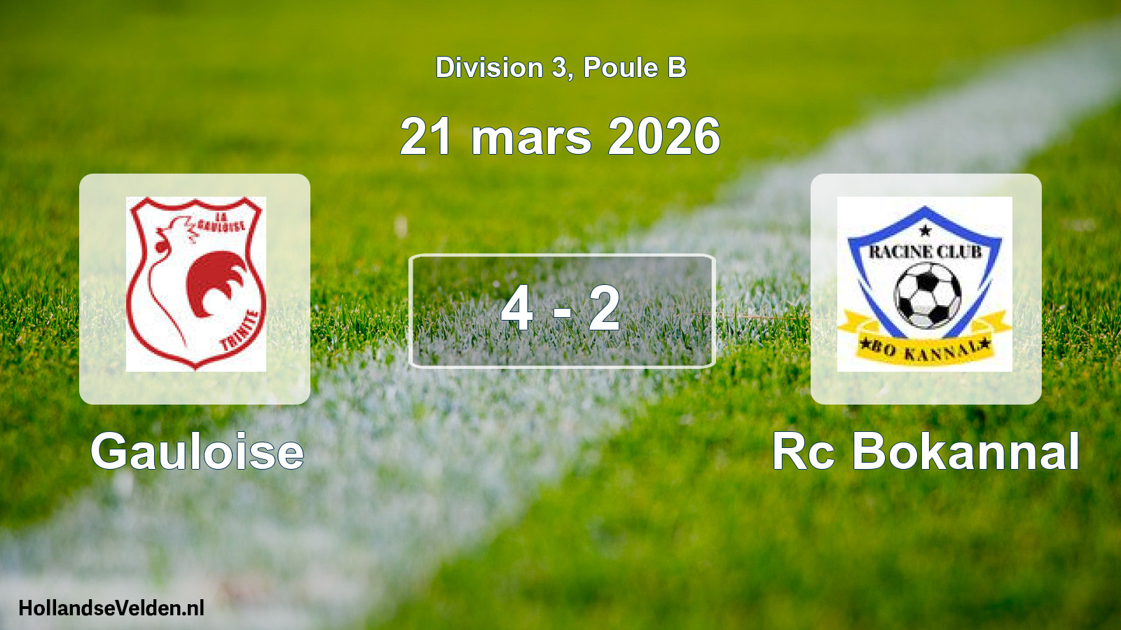 Gespeelde wedstrijd: Gauloise - Rc Bokannal 4 - 2 (21 maart 2026)