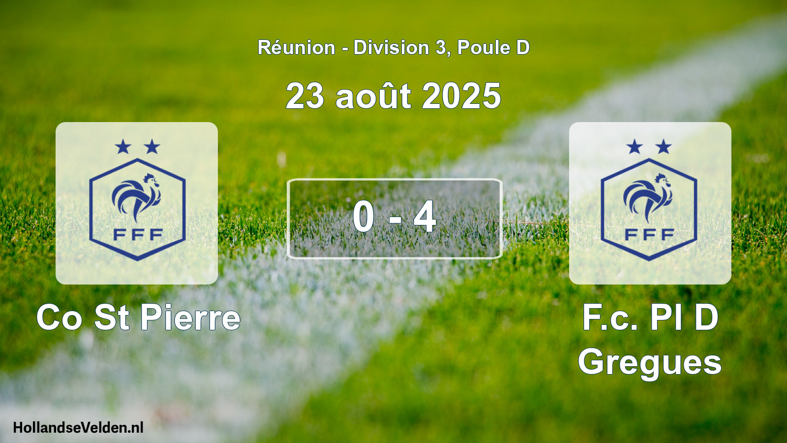 Total number of matches played: Co St Pierre - F.c. Pl D Gregues 0 - 4 (23 August 2025)