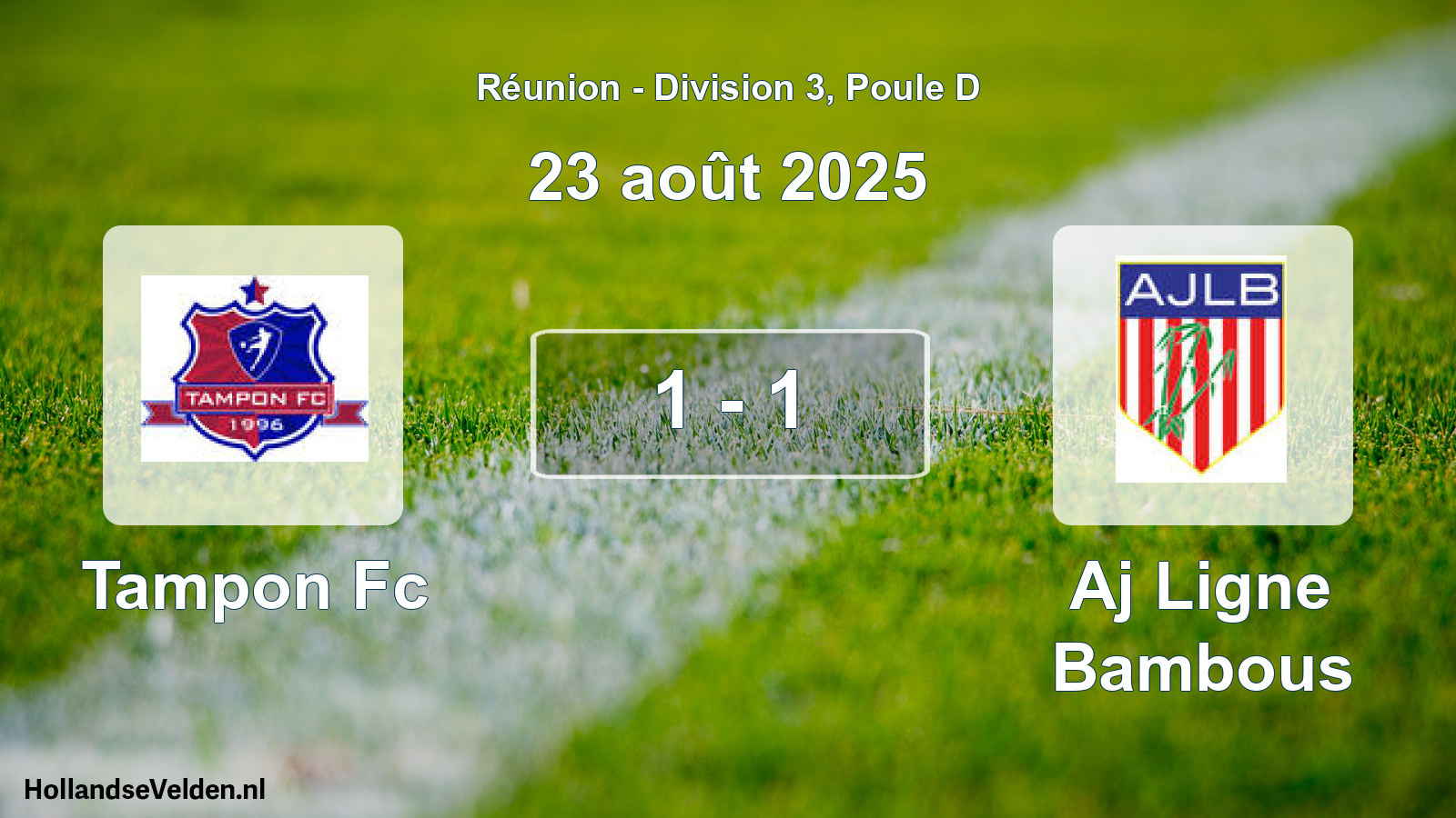 Match joué: Tampon Fc - Aj Ligne Bambous 1 - 1 (23 août 2025)