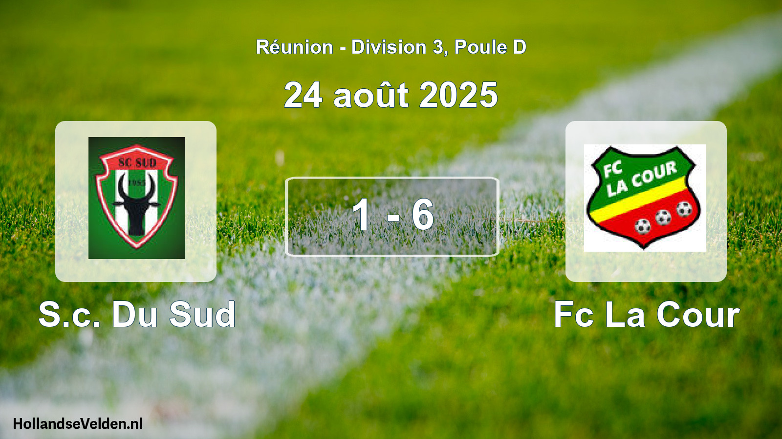 Match joué: S.c. Du Sud - Fc La Cour 1 - 6 (24 août 2025)