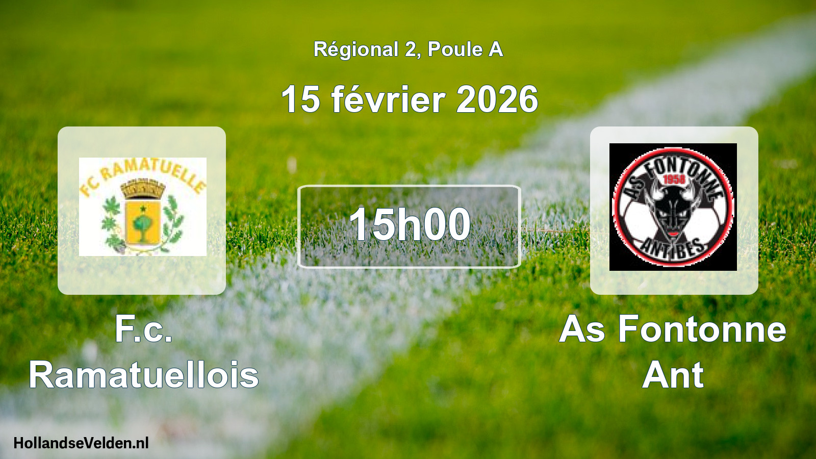 Scheduled Match: F.c. Ramatuellois - As Fontonne Ant (15 February 2026)