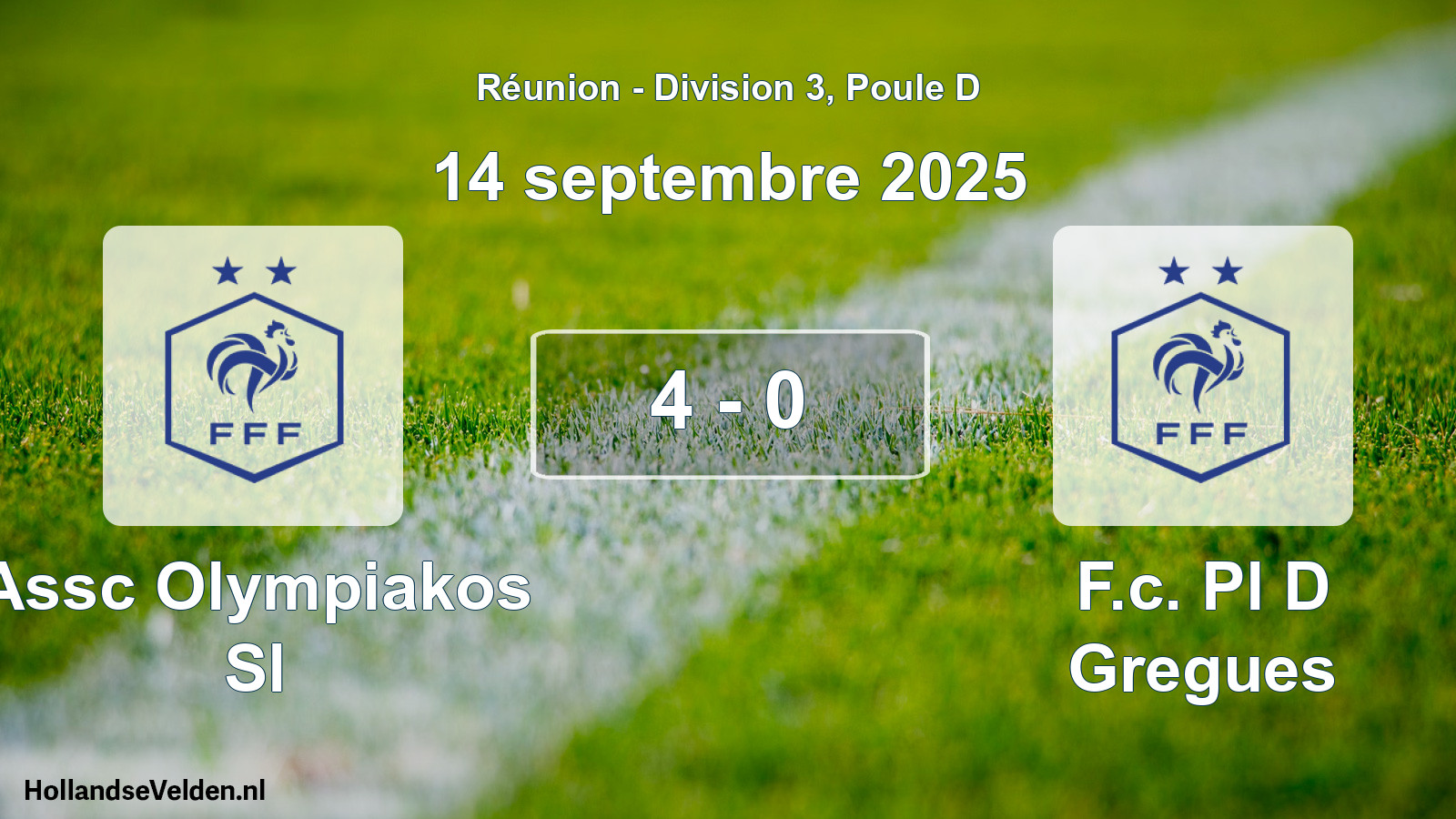 Match joué: Assc Olympiakos Sl - F.c. Pl D Gregues 4 - 0 (14 septembre 2025)